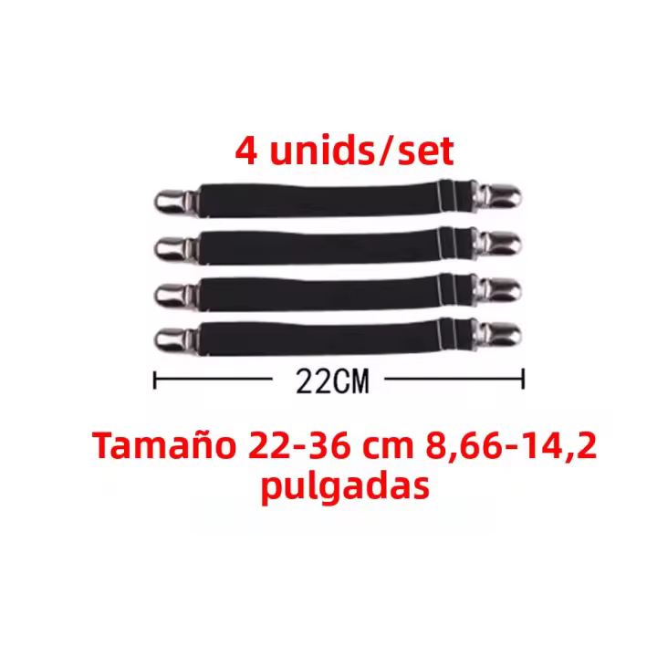 Juego De 4 Piezas De Cinturones Elásticos Para Sábanas Fundas De Sábanas Ajustables Con Cinturones Soporte Para Ropa De Cama Material De Poliéster Y Algodón Para Adultos - 1