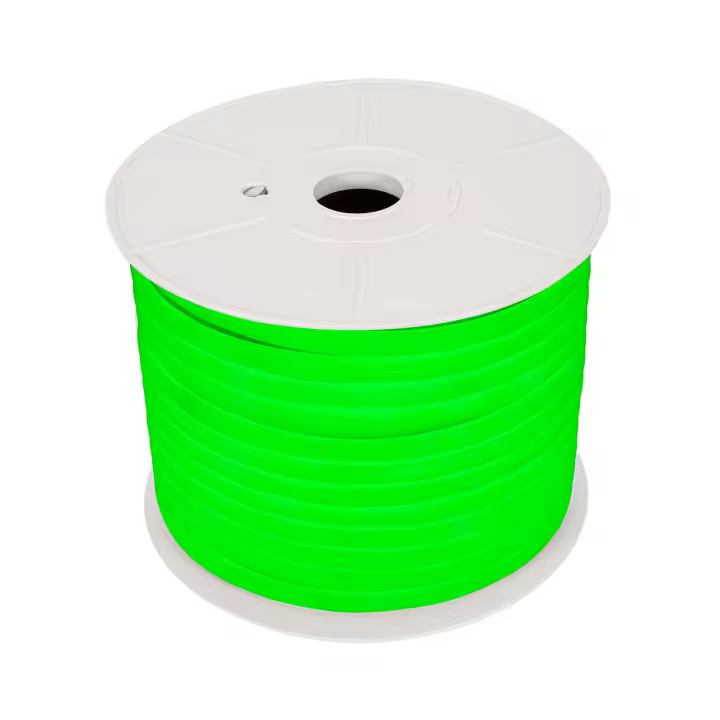Ledkia Tira LED Neón Regulable 220V BOBINA 50m Verde Semicircular 180 7.5W/m Corte 100cm IP67 Verde - 1