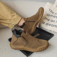 Botas Cortas Antideslizantes Y Resistentes Al Desgaste Para Hombre Estilo Británico Altas Para Otoño Zapatos De Trabajo Para Sitio De Construcción Casual - details 3