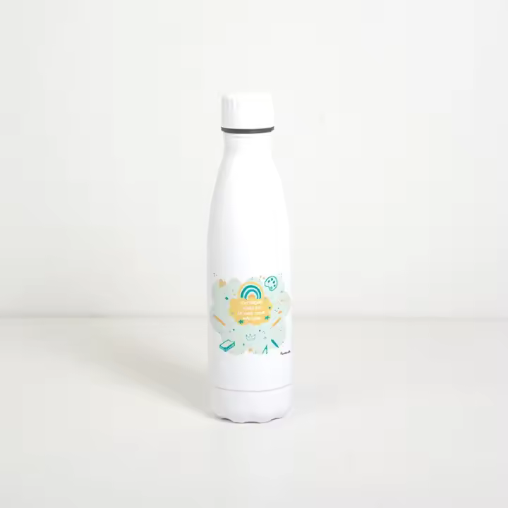 YOSIQUESE Botella especial para mi profesor | Modelo: 'Con profes como tú, la vida tiene más clase' | Productos y regalos solidarios hechos por personas con discapacidad - 1