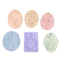 Molde De Silicona Para Aromaterapia Y Resina En Forma De Flor Para Colgar En El Coche Y Decoración Del Hogar Molde De Gypsum Para Hacer Pendantes De Cerámica Y Mantequilla De Maní - details 1