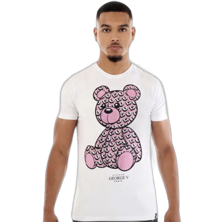 Camiseta Avenue George V Paris Oso Monograma Blanco Hombre - 1