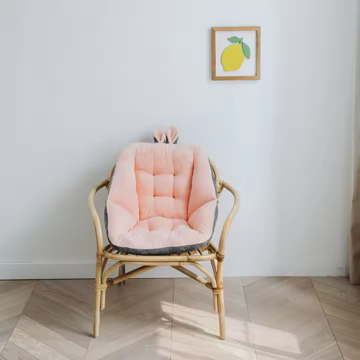 Cojín De Silla En Forma De Oreja De Conejo 1pc Cojín De Espalda Para Oficina Grueso Y Suave Decoración Para Hogar Material De Poliéster 100% - 1