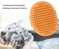 Histotree - Cepillo de baño para perros(Naranja), peine removedor de pelo, guante de masaje de limpieza de pelo de goma, accesorios de baño de masaje para ducha de mascotas - details 1