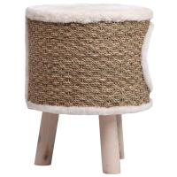 vidaXL Casa para gatos con patas de madera 41 cm hierba marina - details 3