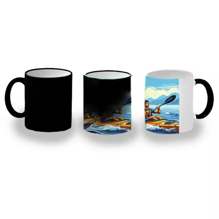 MERCHANDMANIA TAZA MÁGICA deporte playa kayak amigos isla tropical magic mug - 1