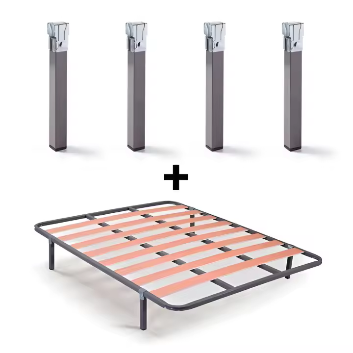 Kit Somier Lamas Basic 135x190 + Patas - Resistente y Flexible - 1