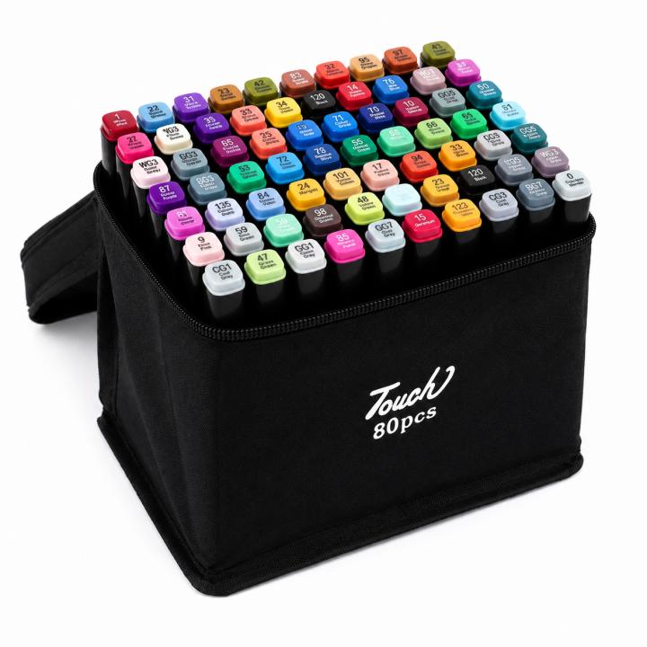 Set de 80 Rotuladores de Alcohol Doble Punta Profesional Touch