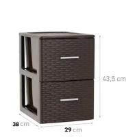 Plastic Forte Cajonera de Plástico Volga Rattan - Organizador de Almacenaje para Habitación, Armario, Oficina, Garaje o Baño, Diseño Moderno Imitación Mimbre en Antracita, Wengué，Marfil o Blanco, Ideal para Hogar y Escritorio - details 0