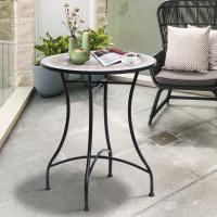 Outsunny Mesa de Jardín Mesa Mosaico Cerámica y Redonda Mesita de Café para Terraza Balcón Φ60x71cm - details 1