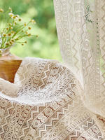 Cortina Japonesa De Tulle Transparente Con Diseño Geométrico Y Crochet Patrón Vacío Para Decoración Del Hogar Con Bolso De Percha - details 9