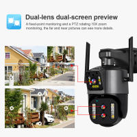 Cámara IP de 12 MP y 6 K para exteriores, WiFi, PTZ, tres lentes, pantalla dual, zoom óptico de 10X, seguimiento automático, cámara de seguridad CCTV impermeable - details 0