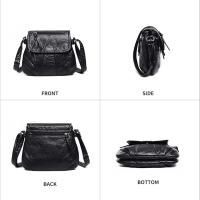 Bolsos cruzados para mujer, bolsos pequeños tipo mensajero, bolsos cruzados para mujer, bolso cruzado de piel sintética negra para colgar del hombro - details 1