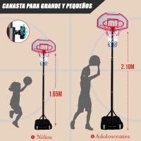 DEVESSPORT Canasta Baloncesto Regulable 165-210 cm | Canasta Baloncesto Niños y Adultos para Exterior | Canasta Ajustable con Base Estable y Aro con Red - details 4