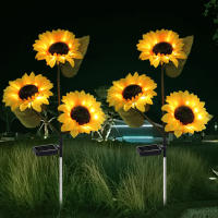 Lámpara Solar LED En Forma De Girasol Iluminación Decorativa Para Jardín Impermeable Luz De Paisaje Para Decoración De Hogar - details 3