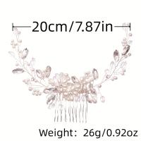 Diadema De Boda Con Flor De Cristal Y Perla Peine Para El Cabello Accesorios De Joyería Para Fiesta Y Celebraciones - details 4