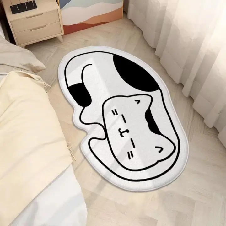 Carpetas De Cashmere Simulación Cojín De Cama Dibujos Animados Gato No Esmerilado Resistente Al Desgaste Lavable En Máquina Para Dormitorio Sala De Estar - 1