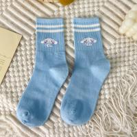 Calcetines Disney Miniso Cinnamoroll Para Mujer Azul De Algodón Peinado Medio Tubo Estilo Lindo Con Perro Dibujos Animados - details 13