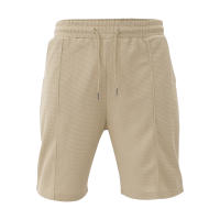 Traje Casual Para Hombre Verano European Y American Con Camisa De Encaje Sólido Y Pantalones Cortos Estilo Libre Con Cuello Redondo - details 7