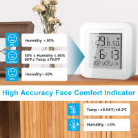 Sensor De Temperatura Y Humedad WiFi Tuya Para Hogar Inteligente Compatibilidad Con Alexa Y Google Assistant Termómetro Higrómetro Digital Soporte Vertical Y Horizontal - details 6