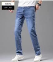 Jeans Elásticos De Verano Para Hombre Gris Comodidad Moda Pantalones Casuales Stretch Algodón Negocios Rectos Mallas Talla Media - details 11