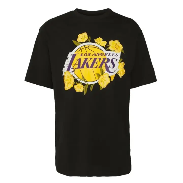 Camiseta Lakers "Floral Graphic" Oversized New Era en Negro NEW ERA - 1