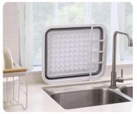 Estante De Secado Plegable Para Cocina Con Almacenamiento Y Drenaje En Plástico Resistente a La Perdida De Agua Para Platos Tazas Y Vajilla Relleno Lavable Para El Hogar - details 5