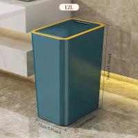 Bandeja De Basura De Baño Y Cocina Ecológica 10L/12L Con Tapa De Un Toque Plástico Rectangular Para El Hogar - details 5