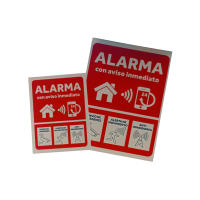 Protege-t Pack 2 Carteles Alarma Conectada, Efecto Metálico, Cartel Rígido 21x29cm + 15x20cm, Material Resistente - details 0