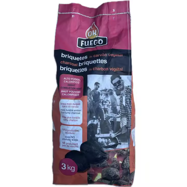 YUMO HOUSE - Briquetas de carbón vegetal, Encendido rápido y duradero, Alto poder calorífico, Sin residuo, Producto Nacional, 3 kg y 6 kg - 1