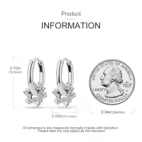 Pendientes De Aro De Plata 925 Para Mujer Con Zirconia Joyería De Moda Regalo Original Eardrop Pendientes Metálicos Tipo Aro - details 67