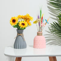 Vaso De Flores Antiglase Moderno Y Simplicidad En Rattan-like De Plástico Para Decoración Del Hogar En Colores Blanco Negro Rosa Gris - details 7