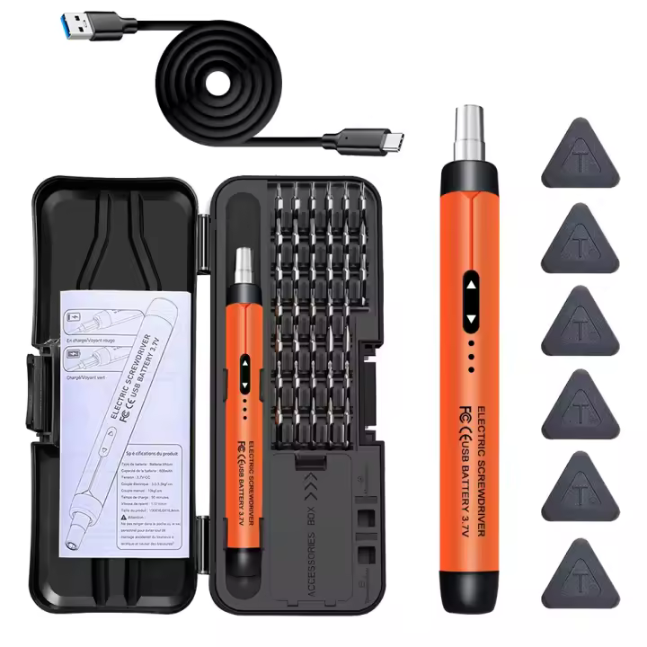 Set De Destornillador Eléctrico Recargable Y Sin Cable Para Reparación De Móviles Y Computadoras Herramienta De Precisión Mini Taladro CRV - 1