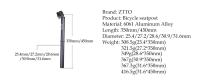 ZTTO Pie De Silla De Bicicleta MTB Y Carretera Superligero Tubo De Silla 25.4 27.2 28.6 31.6 350mm Piezas De Bicicleta - details 1