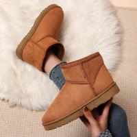 Botas De Invierno Para Mujer De Alta Calidad Antideslizantes Impermeables Con Piel Suela De Goma Botas De Nieve Para Exteriores Estilo Conciso Talla Verdadera - details 1