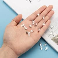 50pc Terminales De Enrollado Plomadas De Cobre Plateadas 10x5x3mm Agujero: 2mm Diámetro Interno: 3mm Para Joyería Y Componentes De Encanto - details 2