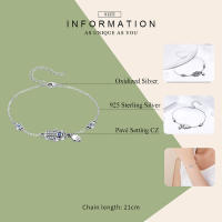 Pulsera De Hamsa Ojo Azul Con Zirconia Cadena Línea 925 Plata Esterlina Fatima De Mano Para Mujer Joyería Moda Clásica CQB079 - details 5