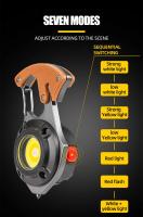 Linterna Recargable Portátil Mini Multi-Function De Llavero Para Mantenimiento Y Camping Con Luz COB Luz De Trabajo Exterior Impermeable 10W 250LM ABS - details 2