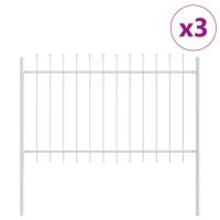 valla de jardín vidaXL con punta de lanza blanca de 5,1x0,8 m de acero - details 1