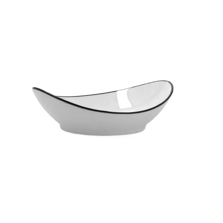Quid Gastro Black - Set 6 Tapas 14cm - Porcelana - Blanco Brillo - 1