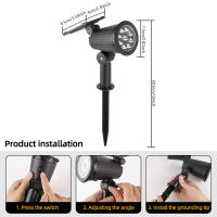 Luces De Punto Solar RGB 9 LED Para Exterior IP65 Impermeables Ajustable Brillo Para Jardín Yard Árboles De Palma - details 5