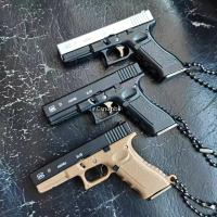 Pistola De Juguete Metálica Miniatura 1:3 G17 Con Llavero Desmontable Semi-acero Inoxidable Para Niños Ornamento Colgante DIY - details 0
