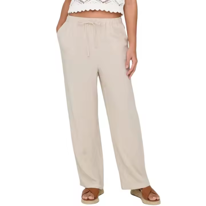 ONLSIESTA MW PULL-UP LINEN BL PNT Moonbeam - 1