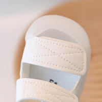 Sandalias De Playa Para Niñas Verano Zapatos Infantiles De Color Sólido Cierre De Correa Antideslizante Transpirable Talla True Fit - details 7