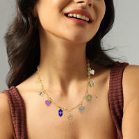 Encanto Collares de Gargantilla para mujer, joyería de moda para damas y niñas, joyería de moda, collar de encanto de llave de corazón de lujo - details 1