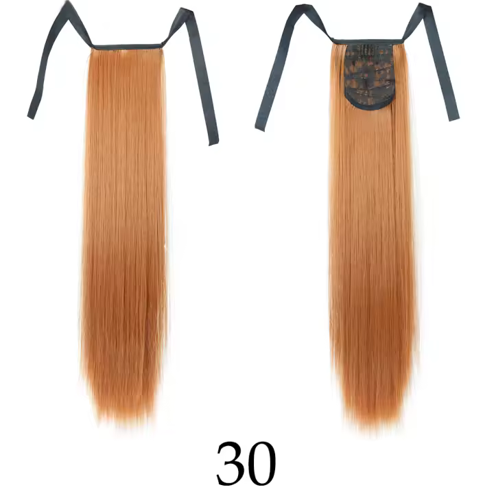 Hairstar 22Pulgadas Sintética Cola De Caballo Fibra Resistente Al Calor Recta Extensión De Cabello Clip in Color Sólido Pure Color - 1