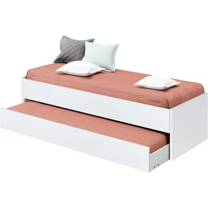 Cama Nido Juvenil Habitación Dormitorio Infantil Tibet Color Blanco o Roble Cambrian 90x190 cm - 1