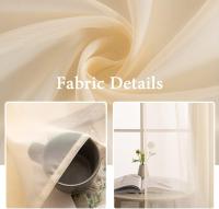 Cortinas Sólidas Y Transparentes Para Ventana 1 Panel Elegante Voile Para Dormitorio Y Sala De Estar En Color Crema Beige - details 2