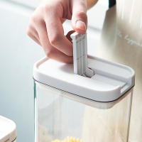 Juego De Botellas De Almacenamiento De Plástico Transparente Para Cocina Ajuste Táctil Para Cereales Frijoles Y Snacks - details 7