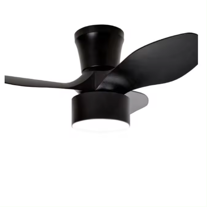 Jueric - Ventilador Fly Negro D55cm 20w con cambio de color 3000k-4000k-6000k control remoto, motor DC - 1